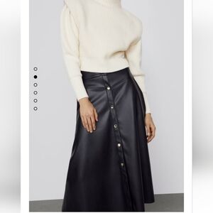 Zara FAUX LEATHER MIDI SKIRT(S)